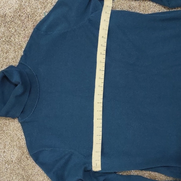 USED TALBOTS TURTLENECK XL PETITE BUTTON ON SLEEVES BLUE - Picture 10 of 12